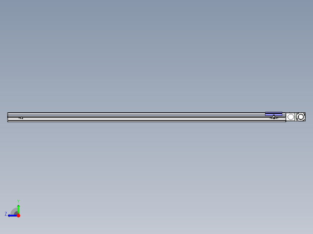 同步带滑台-半封闭B17H-L50-S2400-L-P75-D3右视图