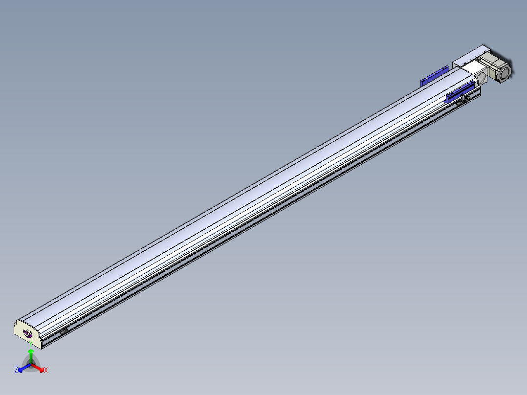 同步带滑台-半封闭B17H-L50-S2400-L-P75-D3正等轴测图