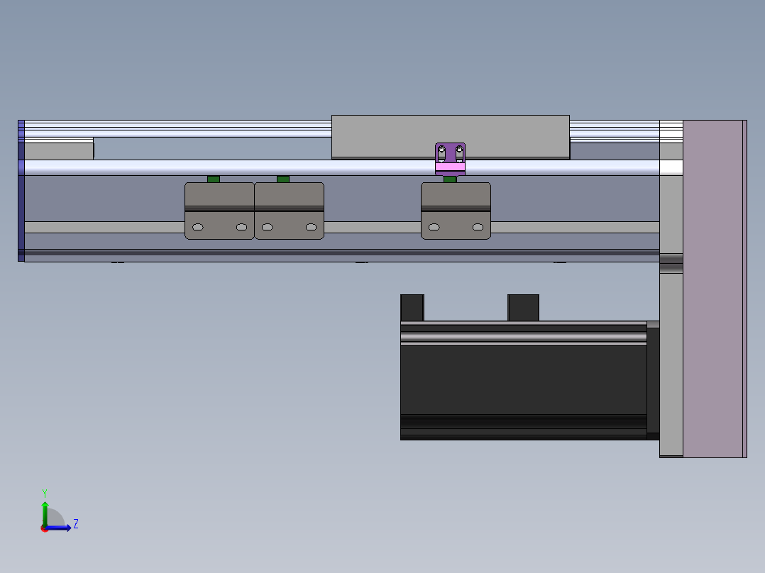 电动滑台模组SDN120下折模型左视图