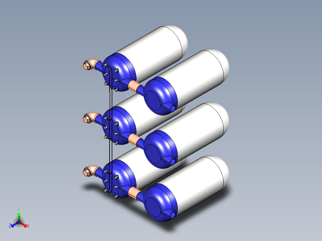 氢气和石油燃料发电机正等轴测图