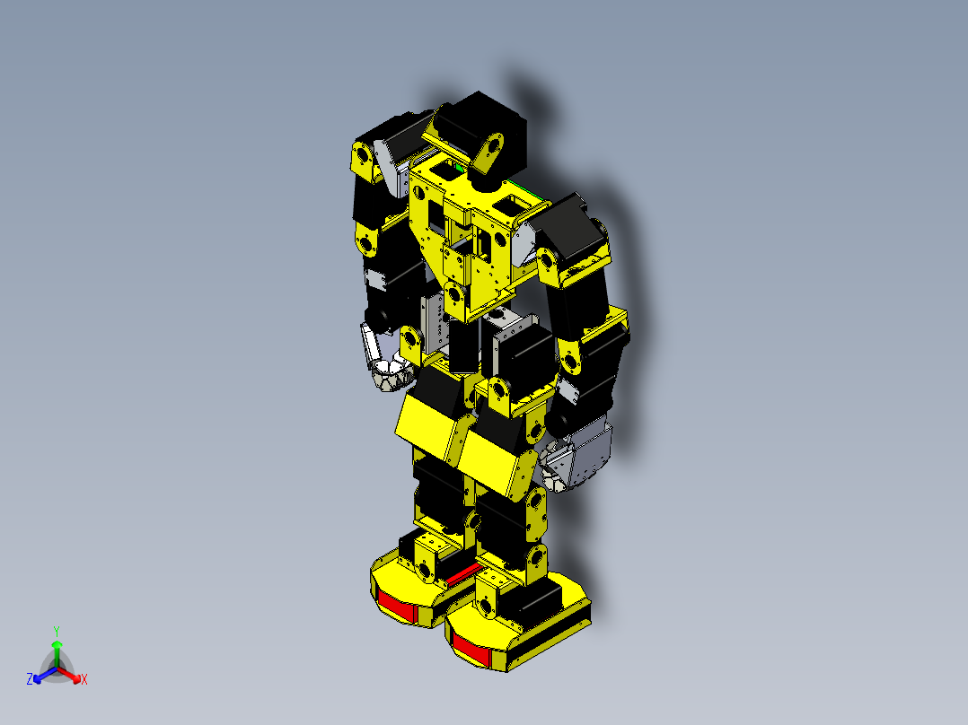 Robonova人形机器人结构模型3D图纸 STEP格式正等轴测图