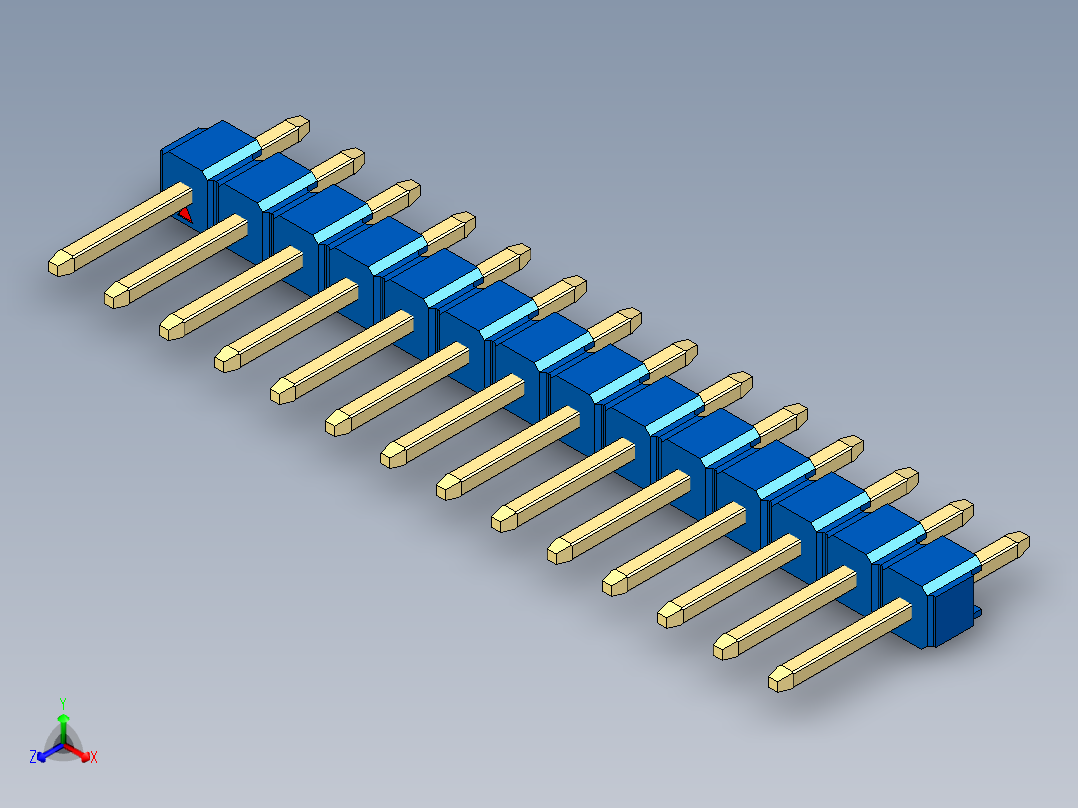 彩色公头100mil（2.54mm）系列-DS1021_blue_1x14p_100mil_Type1_rev1.0