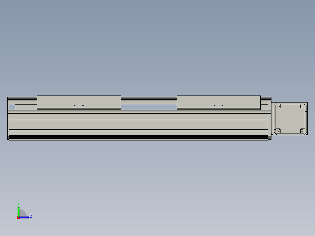 直线模组LHB21-L40-S350-R(B)设计图纸左视图