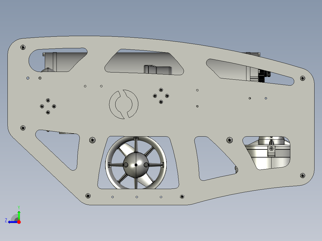 水下潜航器SOLIDWORKS 2012, STEP _ IGES右视图
