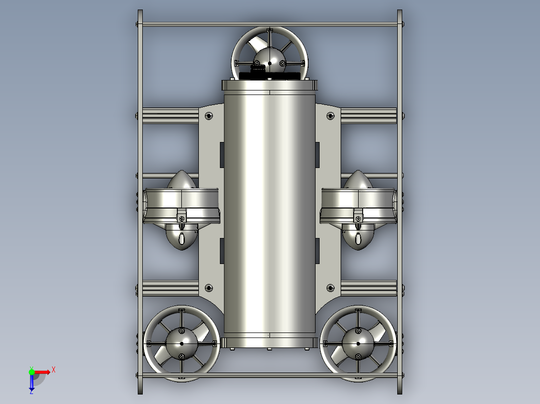 水下潜航器SOLIDWORKS 2012, STEP _ IGES俯视图