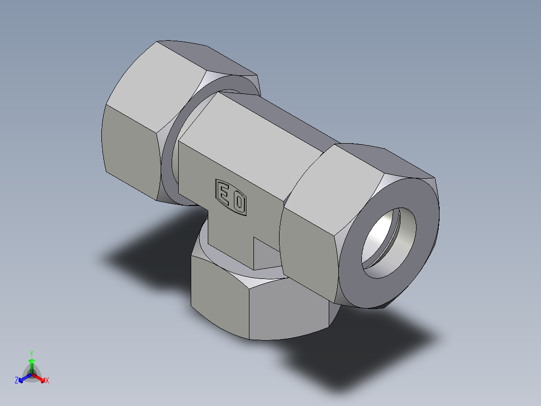 卡套式工业通用硬管接头EO_Swivel_nut_branch_tee_ET25ZS71