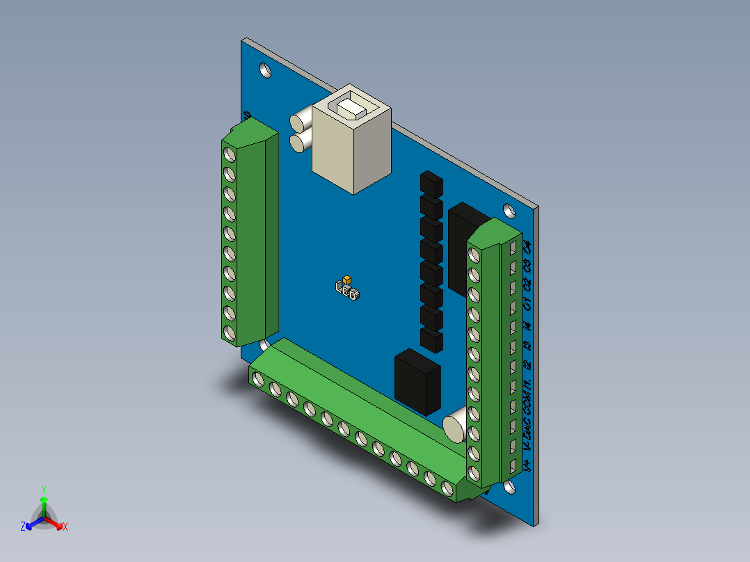 STB4100 Mach3 运动控制卡正等轴测图