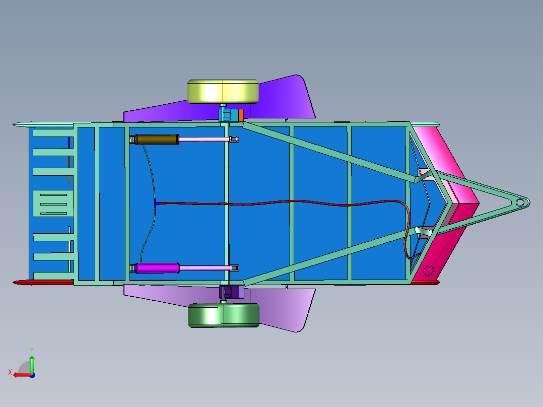 平台牵引拖车后视图