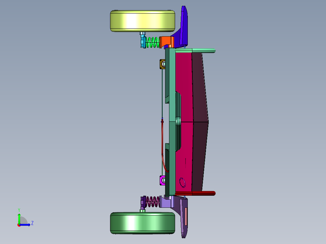 平台牵引拖车左视图