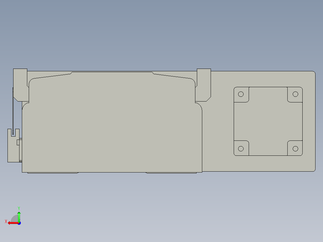 直线模组LHA21-S1600-R设计图纸后视图