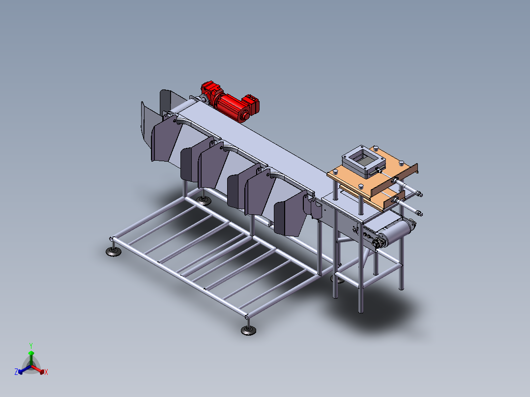 链板输送机（链板给料机）正等轴测图