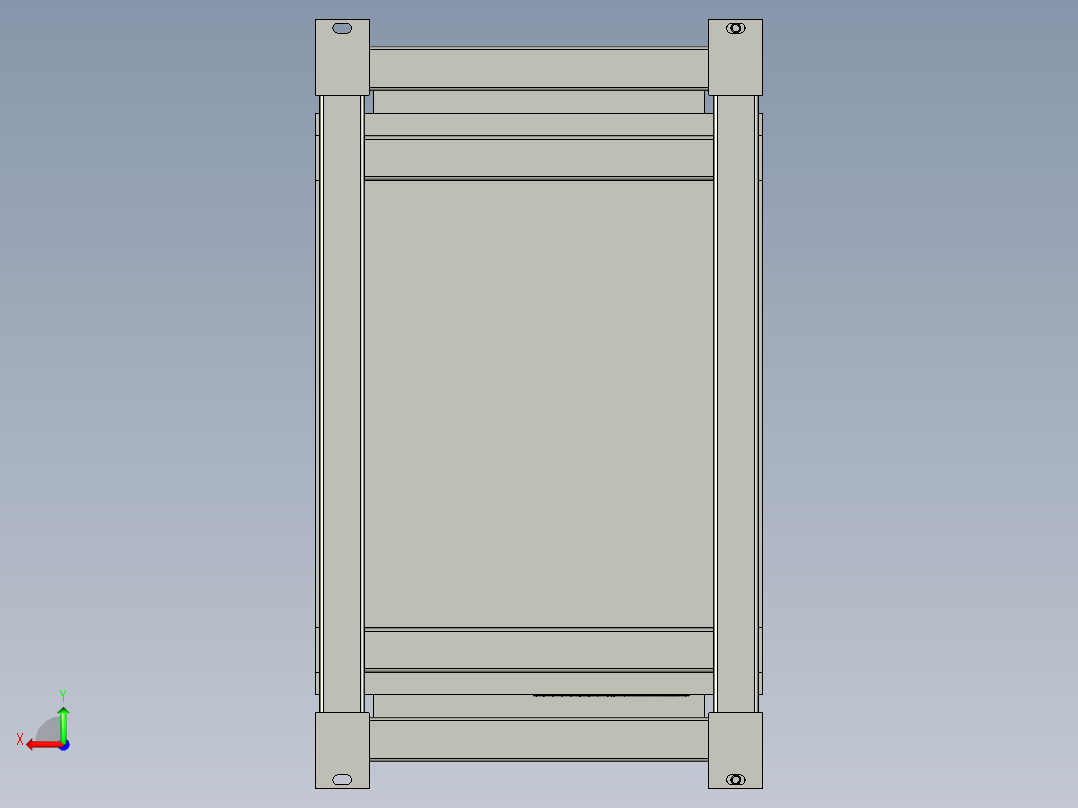 液压站油冷机固定支架组件后视图