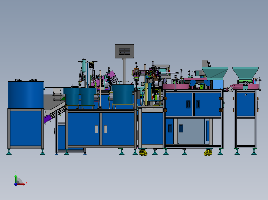 水洒中节全自动装配设备sw18可编辑前视图