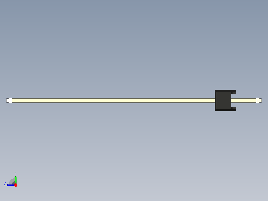 彩色公头100mil（2.54mm）系列-DS1021_black_1x03p_100mil_Type43_rev1.0右视图