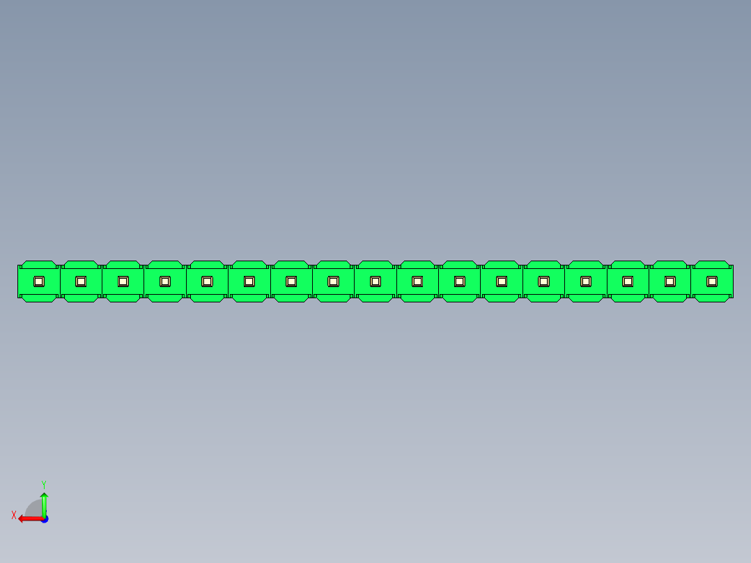 彩色公头100mil（2.54mm）系列-DS1021_green_1x17p_100mil_Type5_rev1.0后视图