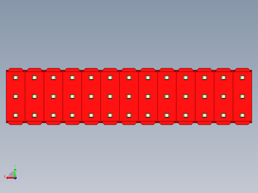 彩色公头100mil（2.54mm）系列-DS1021_red_3x13p_100mil_Type1_rev1.0后视图