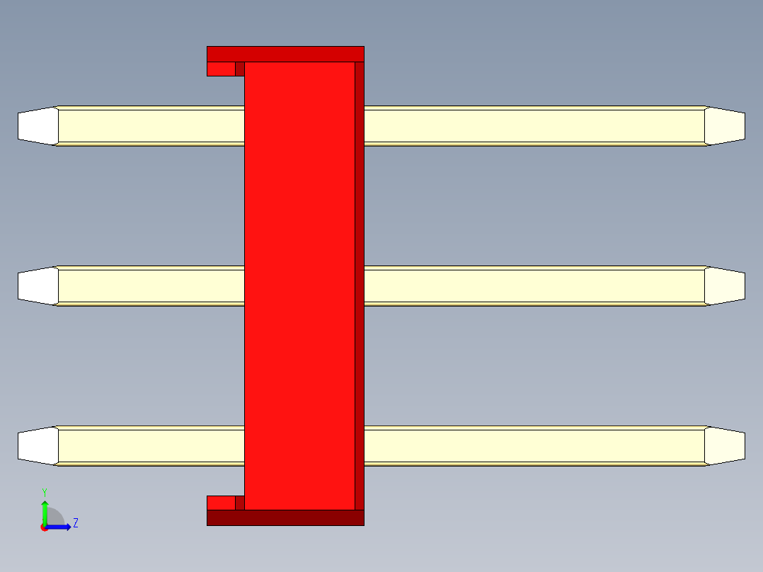 彩色公头100mil（2.54mm）系列-DS1021_red_3x13p_100mil_Type1_rev1.0左视图