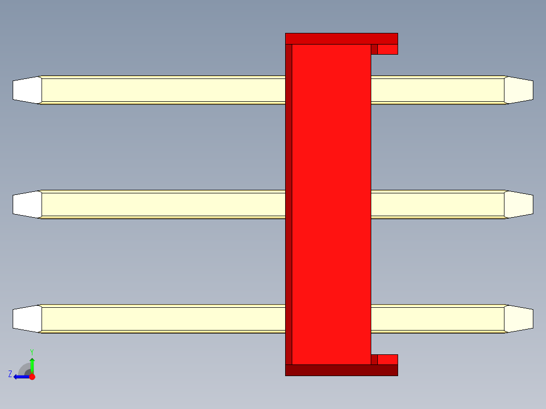 彩色公头100mil（2.54mm）系列-DS1021_red_3x13p_100mil_Type1_rev1.0右视图