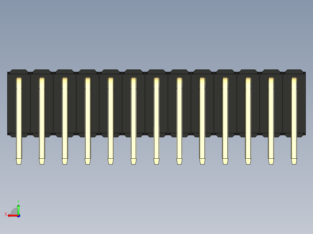 彩色公排针 100mil 2.54mm 系列-DS1022_black_3x13p_100mil_TypeD_rev1.0后视图