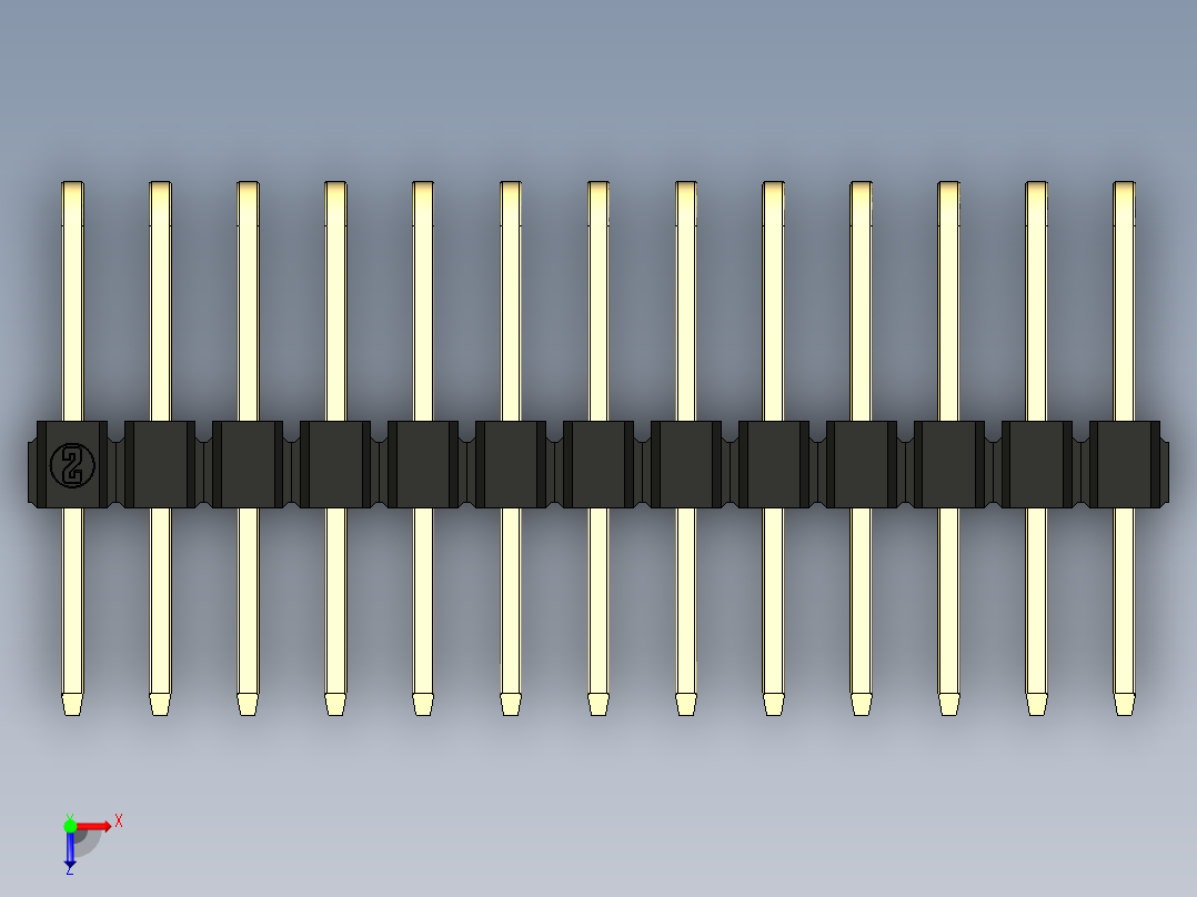彩色公排针 100mil 2.54mm 系列-DS1022_black_3x13p_100mil_TypeD_rev1.0俯视图