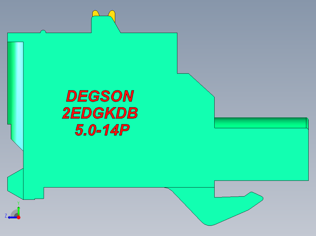 DEGSON 2EDG 系列 5.0mm 可插拔接线端子组-2EDGKDB-5.0-14P-14-00AH右视图