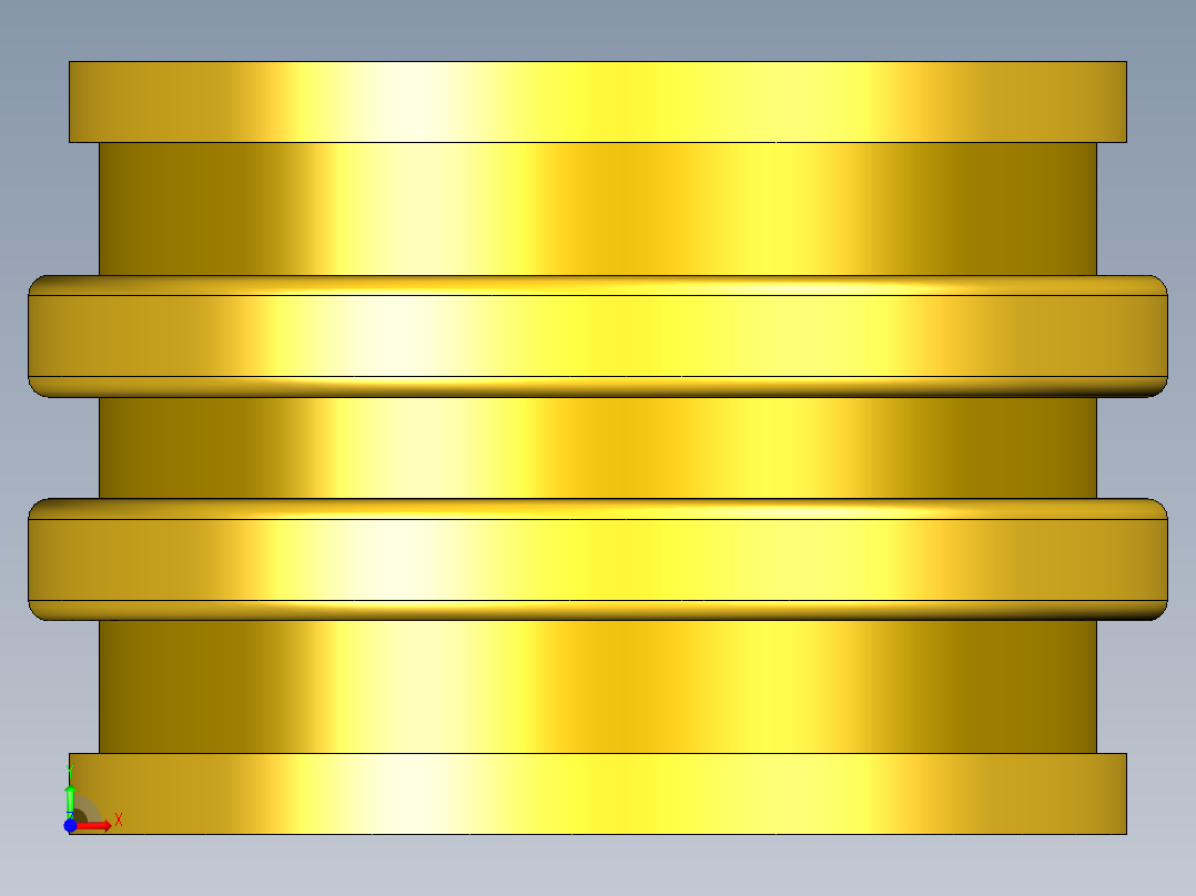 紧固件-IGES No. 6-32 Brass 3DP Inserts前视图