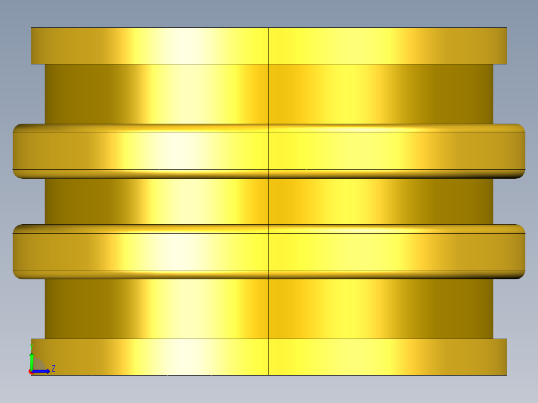 紧固件-IGES No. 6-32 Brass 3DP Inserts左视图