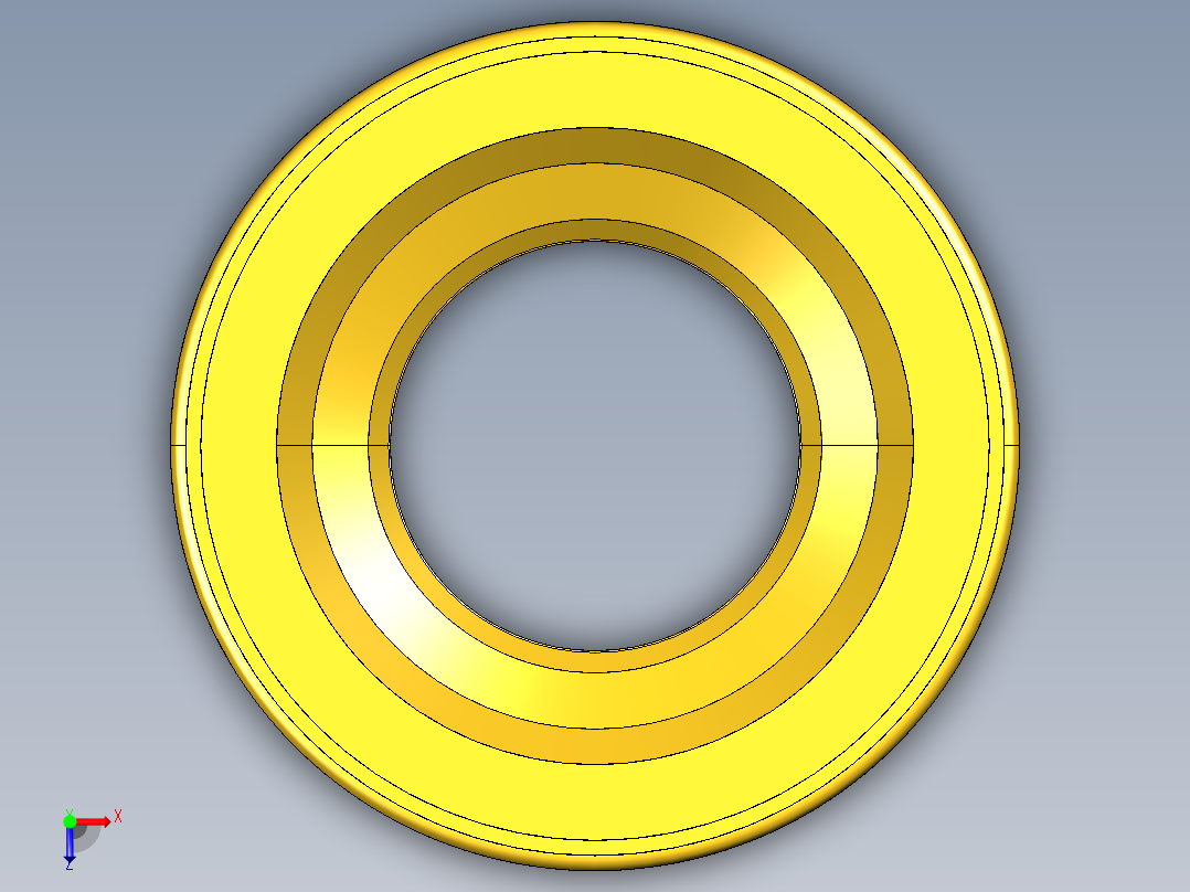 紧固件-IGES No. 6-32 Brass 3DP Inserts俯视图