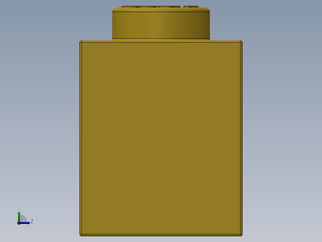 乐高套装 4421基本积木-300524 Bright Yellow Brick 1 x 1.SLDPRT左视图