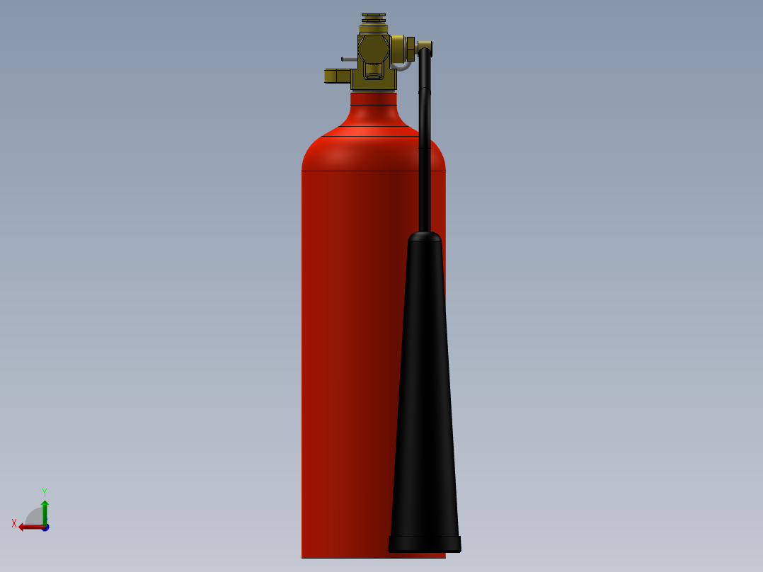 4磅二氧化碳灭火器后视图