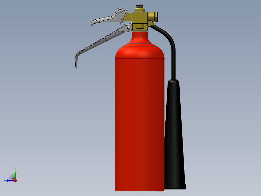 4磅二氧化碳灭火器右视图