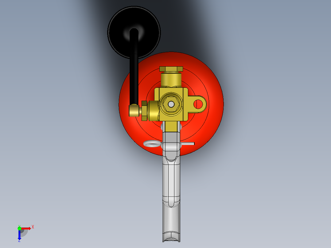 4磅二氧化碳灭火器俯视图