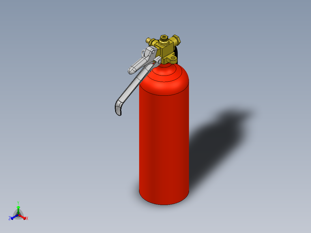 4磅二氧化碳灭火器正等轴测图