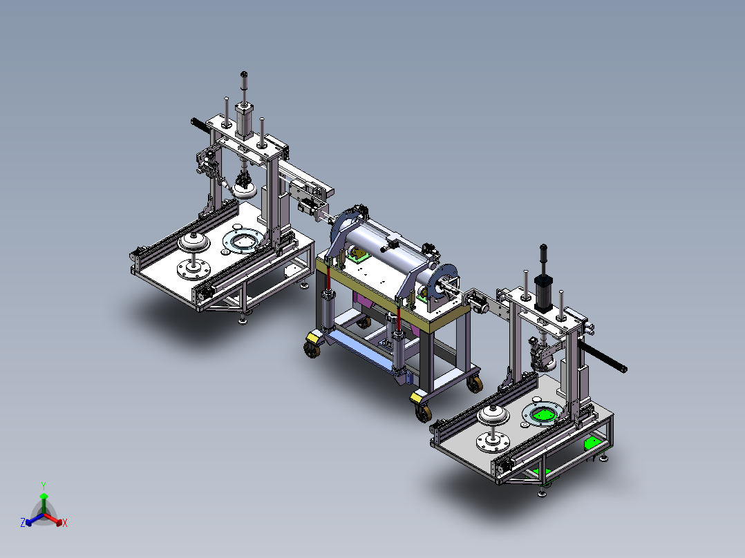 罐体连续焊接装置正等轴测图
