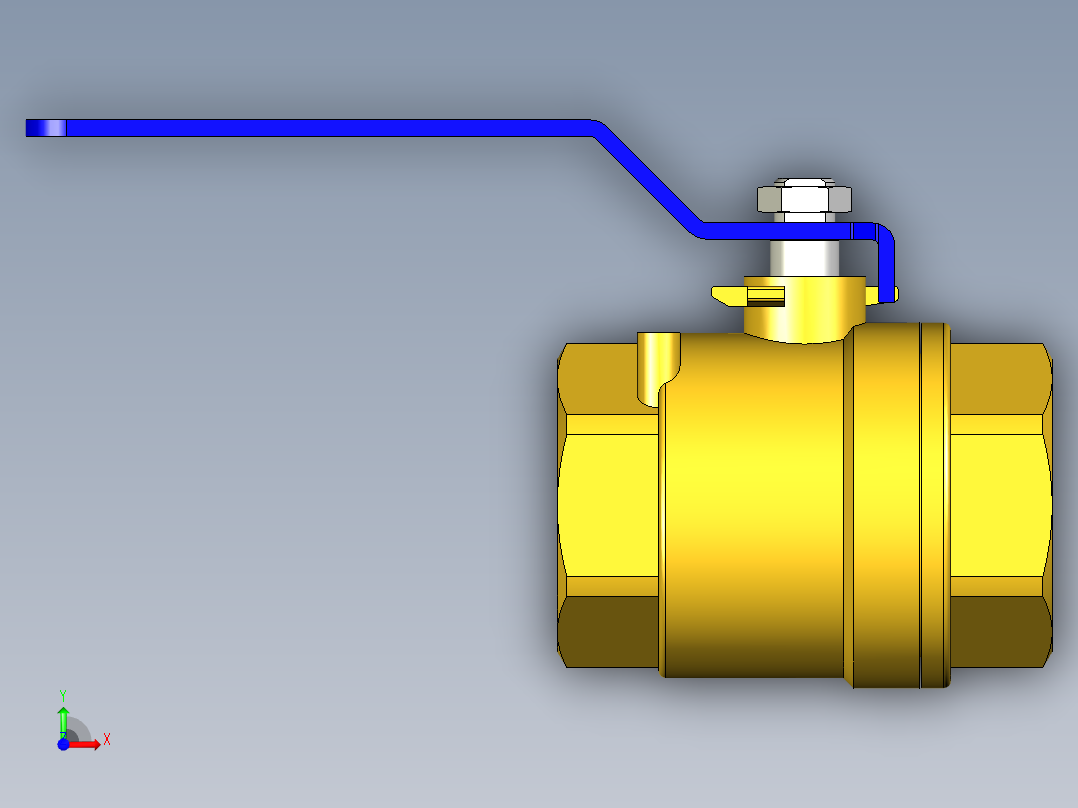 管道手动球阀-水管开关阀-手动阀门395_08_E_1前视图