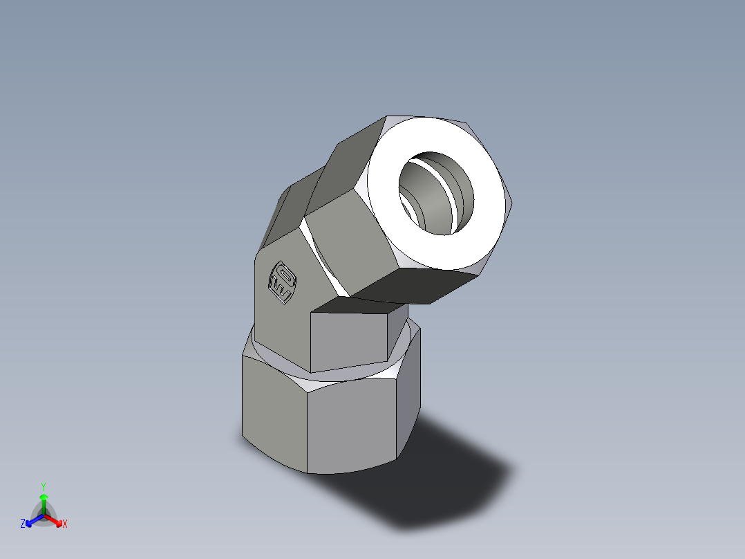 卡套式工业通用硬管接头EO_Swivel_nut_45_deg_elbow_EV12ZLCF