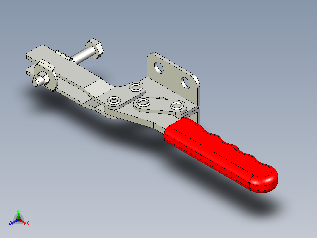水平式夾鉗SSP(L)-3D多系列多零件图纸模型正等轴测图