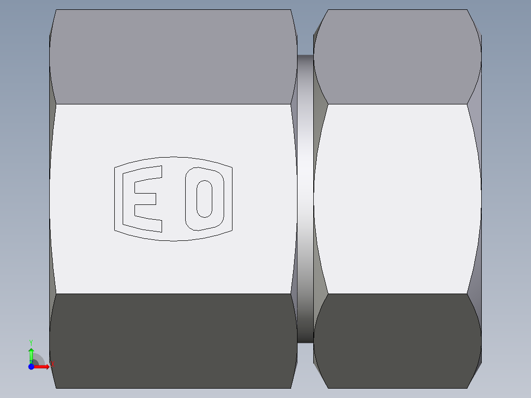 卡套式工业通用硬管接头EO_Swivel_connector_GAI28LM71前视图