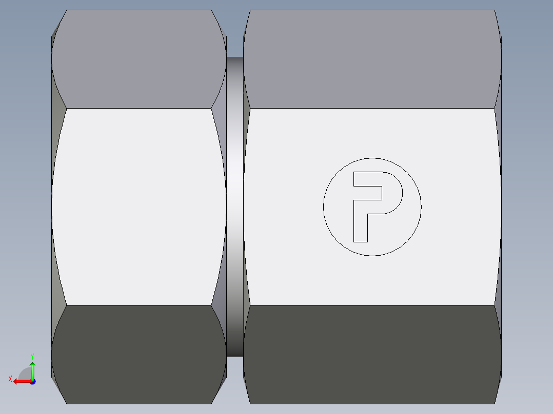 卡套式工业通用硬管接头EO_Swivel_connector_GAI28LM71后视图