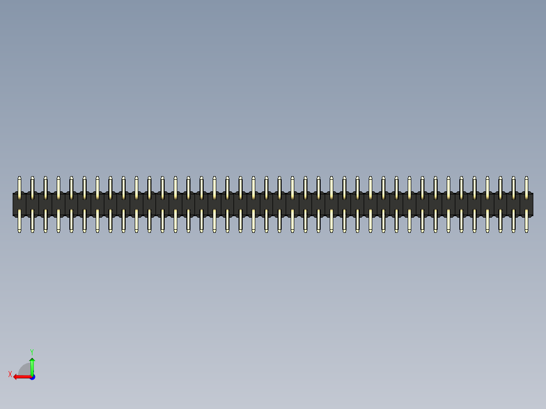 彩色公排针 100mil 2.54mm 系列-DS1022_black_80p_100mil_TypeSMT_rev1.0后视图