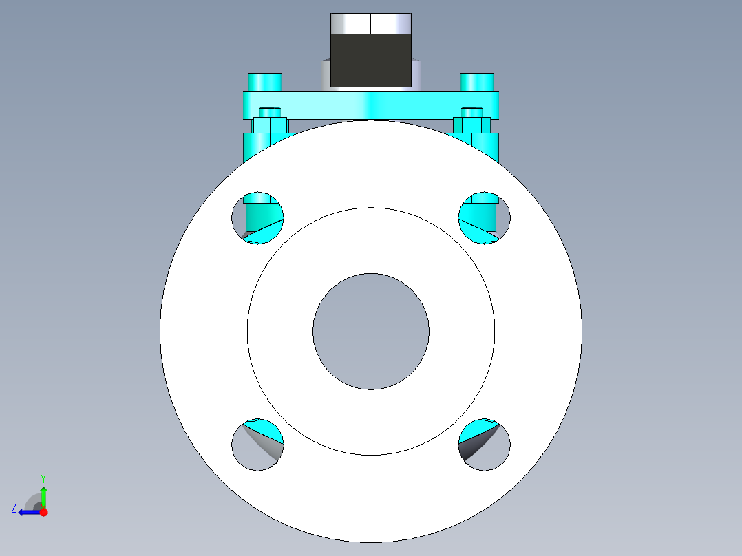 管道手动球阀-水管开关阀-手动阀门法兰连接球阀[40]右视图