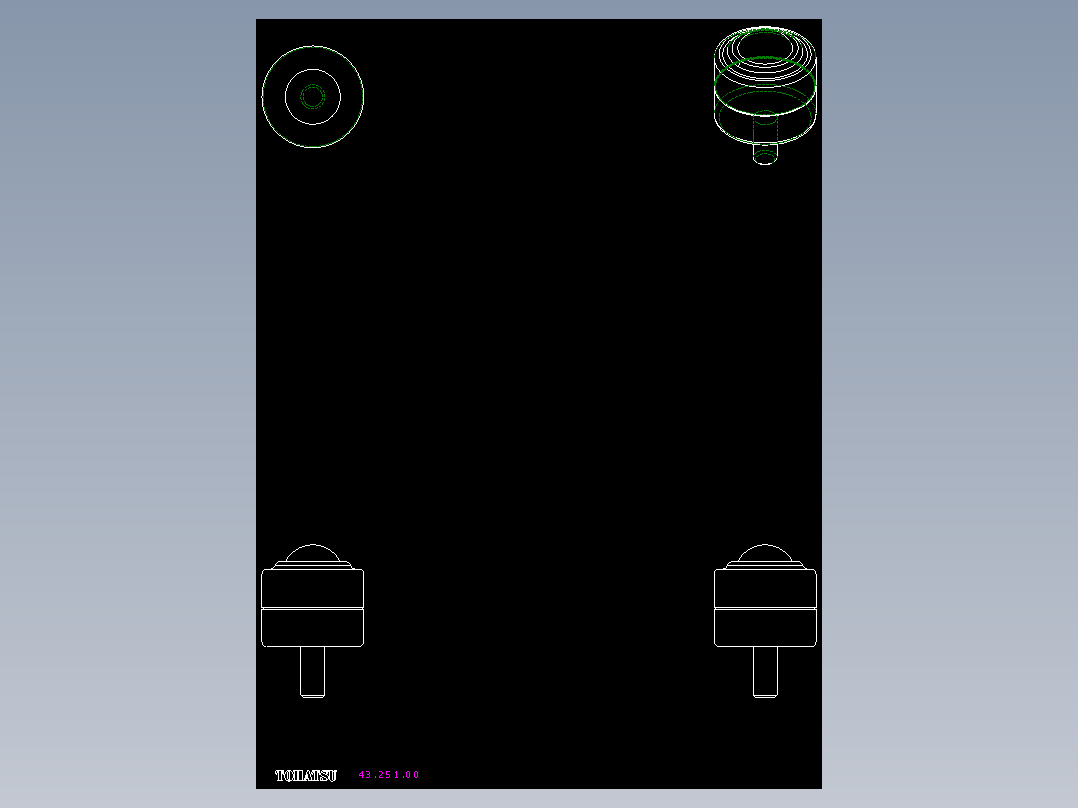 萬向滾珠43-2D多系列多零件图纸模型