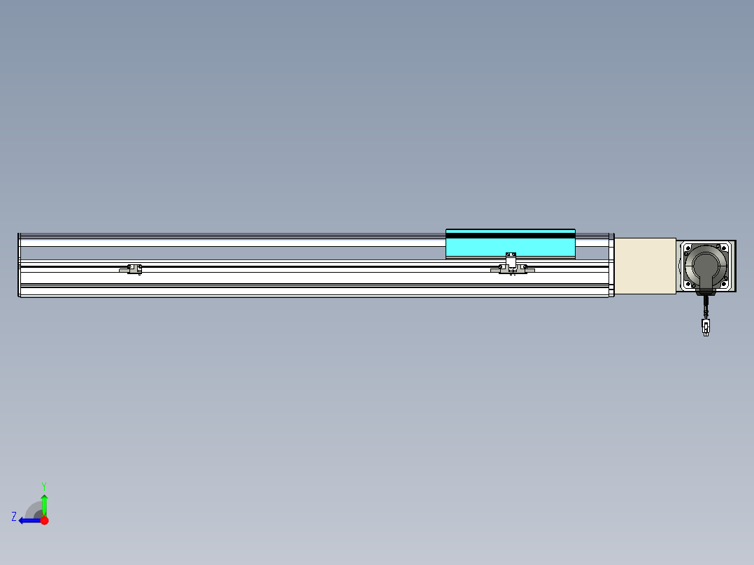 同步带滑台-半封闭B22H-L100-C-S650-L-P75-D3-N5右视图