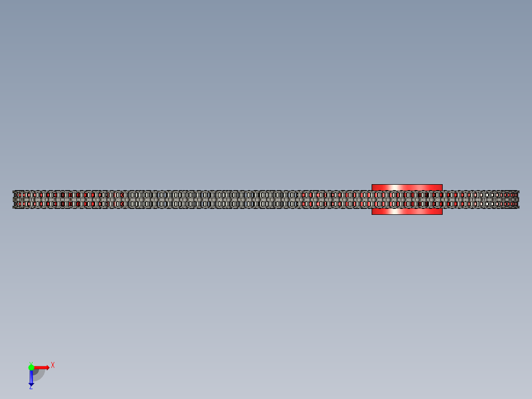 链轮滚子链俯视图