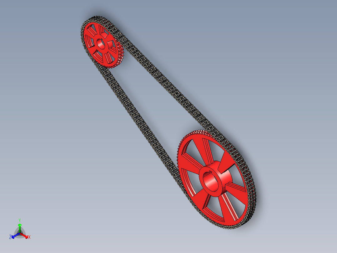 链轮滚子链正等轴测图