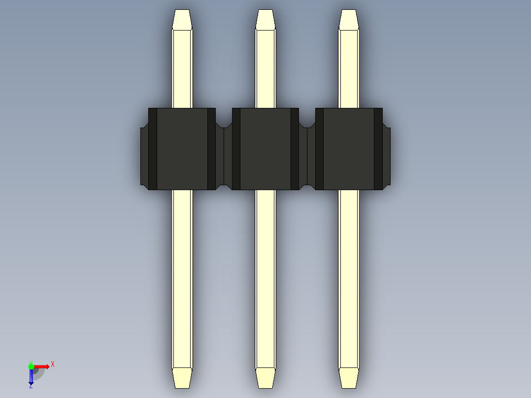 彩色公头100mil（2.54mm）系列-DS1021_black_1x03p_100mil_Type1_rev1.0俯视图