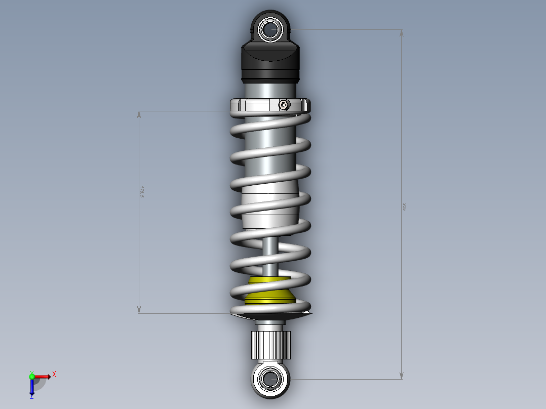 摩托车避震器模型俯视图