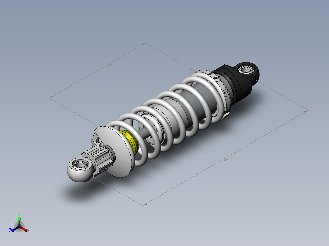 摩托车避震器模型正等轴测图