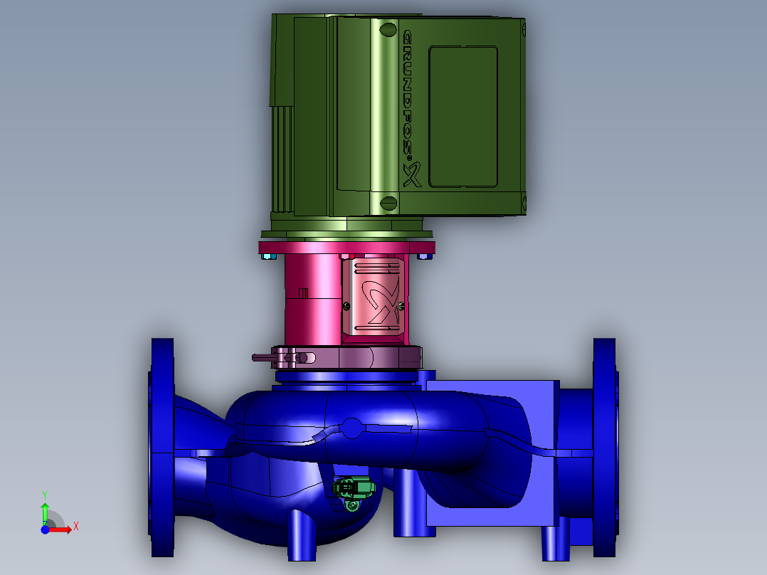 格兰富TPE系列单级管道循环增压泵前视图