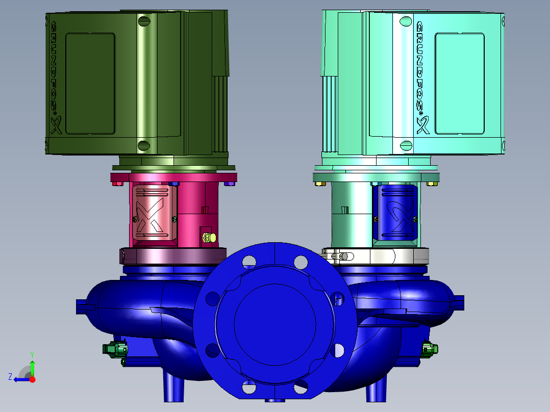 格兰富TPE系列单级管道循环增压泵右视图